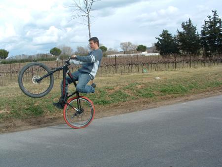 weeling pied sur la selle